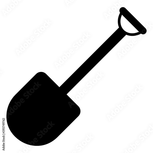 
A hard blade spading tool, flatty style of shovel icon
