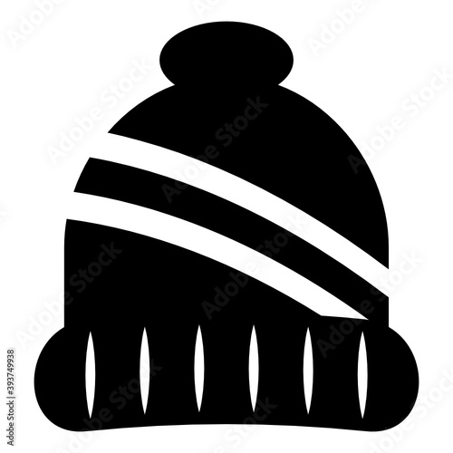 
A beanie icon, flatty design of bobble cap
