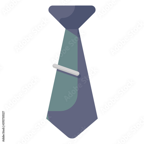 
Mens fashion wear neckcloth, flat icon of tie 
