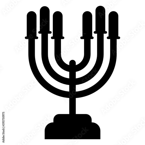 
Interior decor accessory, flat icon of candle stand 
