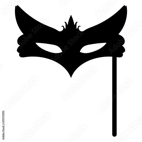 
Eye prop for party costume, masquerade icon in flat vector
