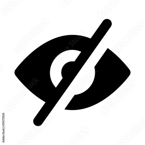 
Slash over eye conceptualizing invisible icon 
