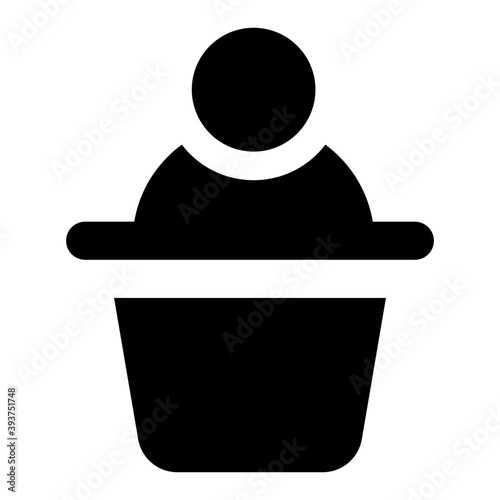 
Orator concept in solid icon, public speaker 
