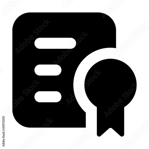 
Glyph design certificate, editable vector 
