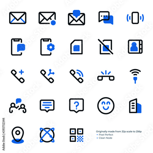 Communication icons set good for ui and presentation