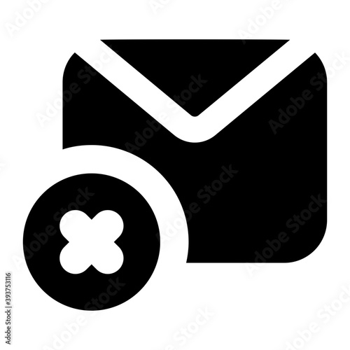 
Envelope with cross sign, rejected email icon

