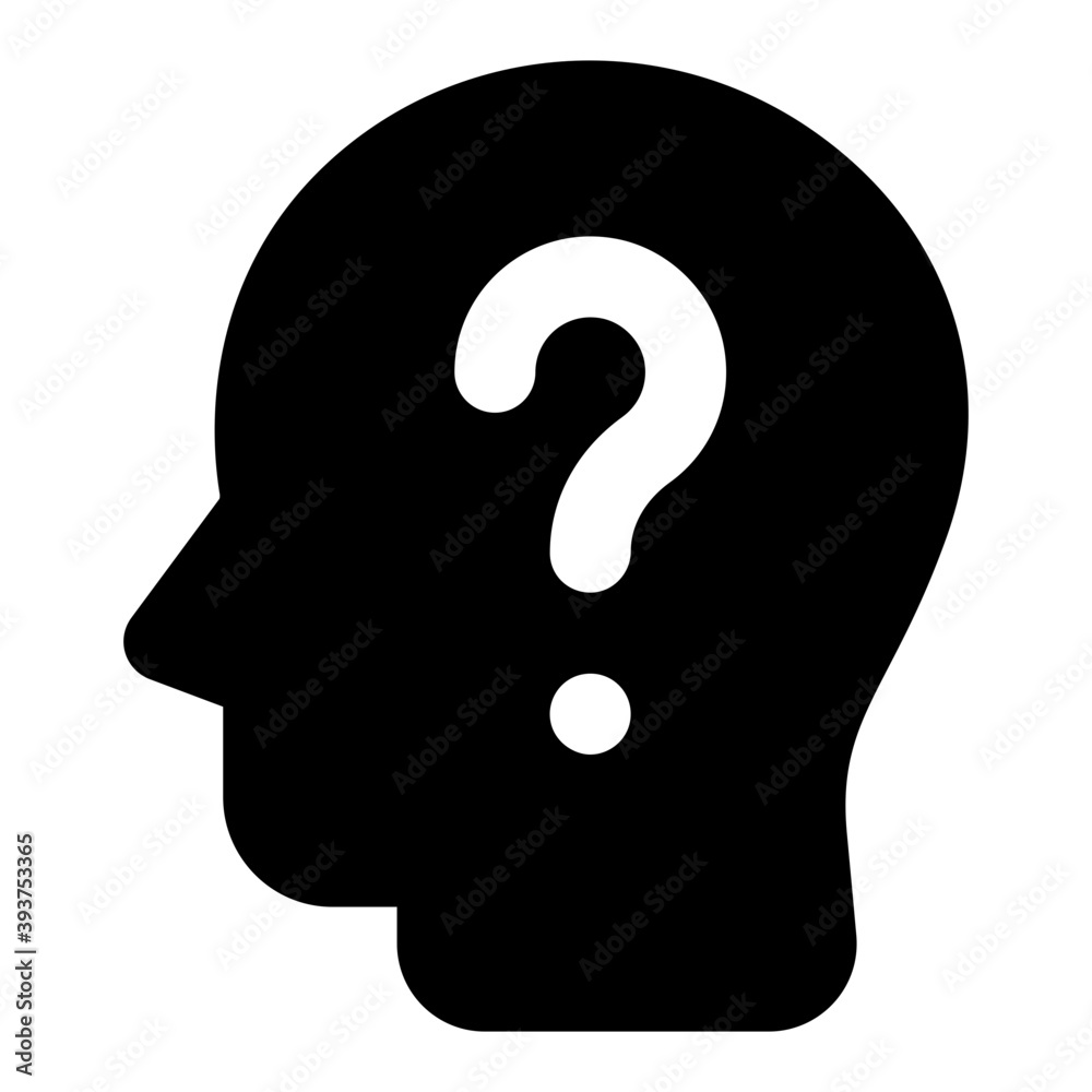 Confuse mind with interrogative sign, solid icon of faq
Confuse mind with interrogative sign, solid icon of faq