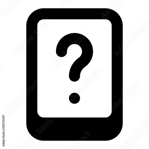  Mobile phone having faq concept, solid icon 