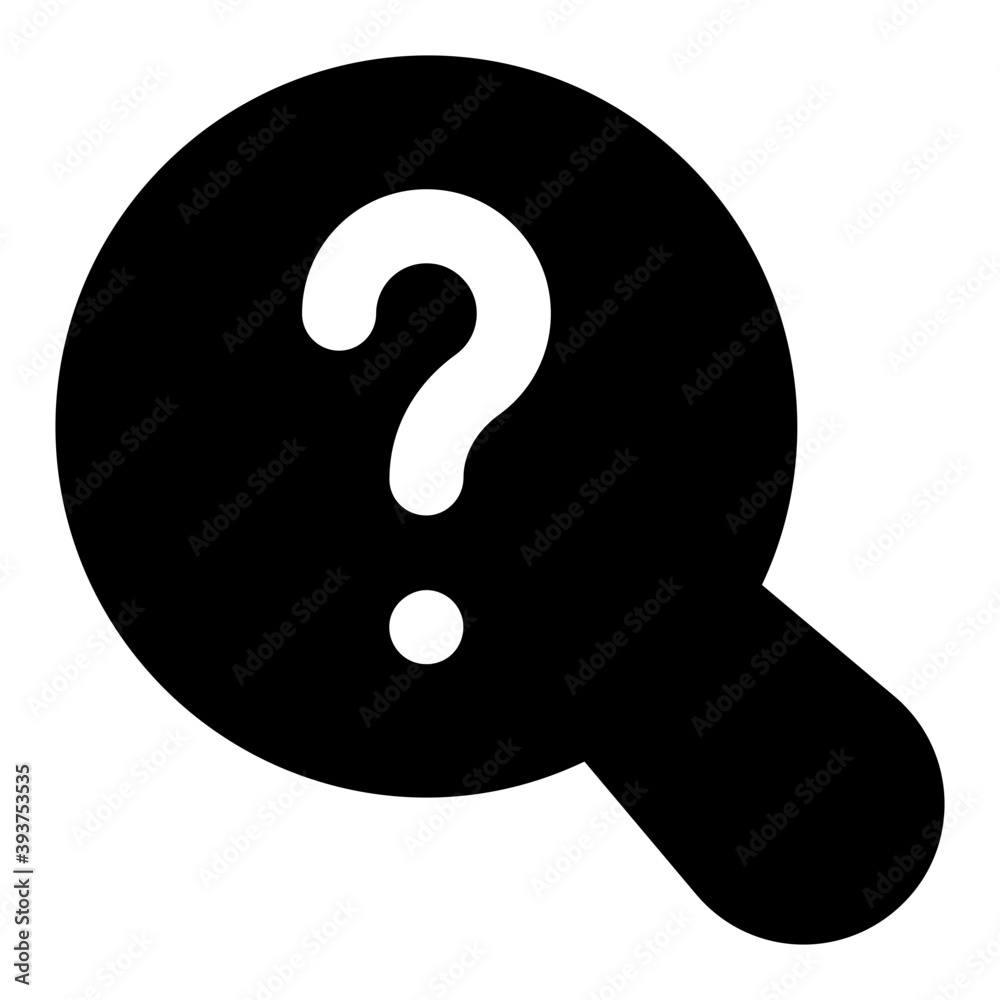 
Interrogative sign in magnifying glass, solid style of inquiry icon
