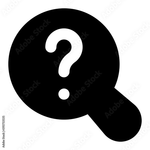 
Interrogative sign in magnifying glass, solid style of inquiry icon
