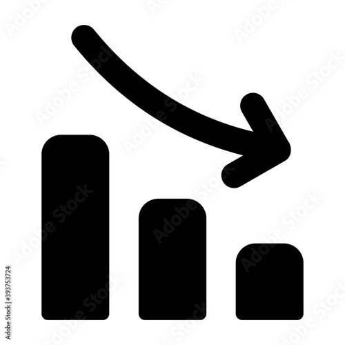 
A solid style of recession chart icon
