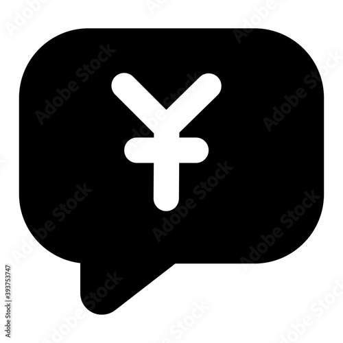 
Business communication concept, yen inside speech bubble 
