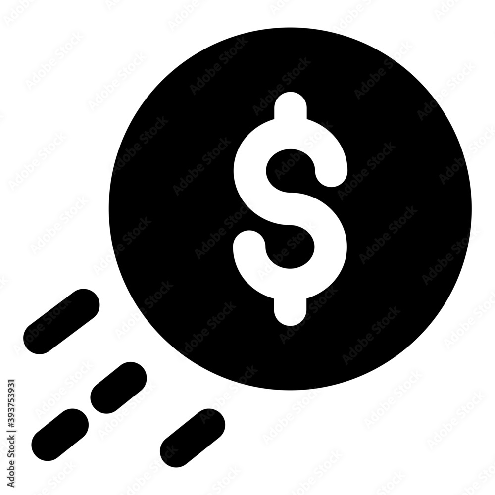 Dollar on a spirit, business growth solid icon
Dollar on a spirit, business growth solid icon