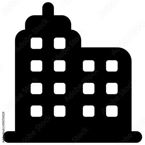
Modern architecture of residential solids icon 
