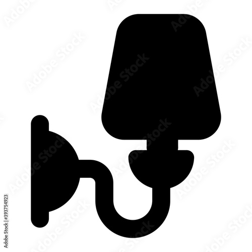 
Wall mounted lamp icon in modern filled style 
