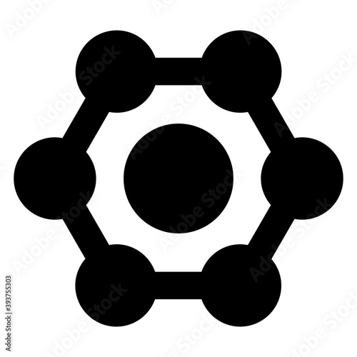 Mesh network, trendy filled icon of ring topology 