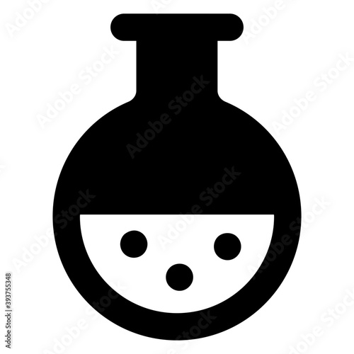 
Chemical flask icon in solid design 
