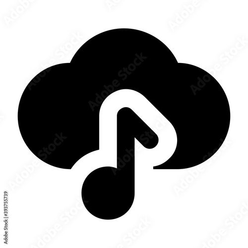 
Cloud music in editable solid style 
