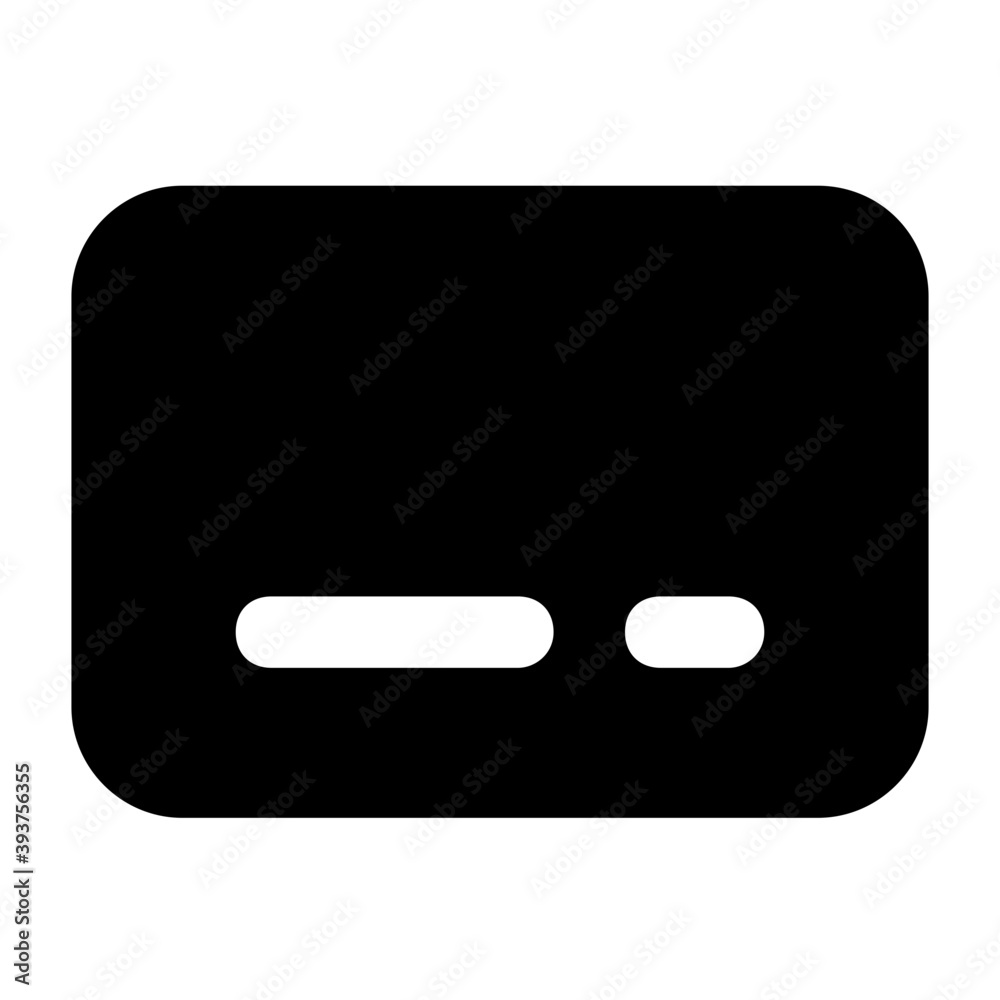 Debit card icon, filled vector
Debit card icon, filled vector