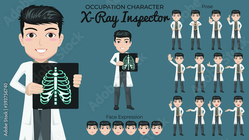 Male X-Ray Character Set with Variety of Pose and Face Expression
