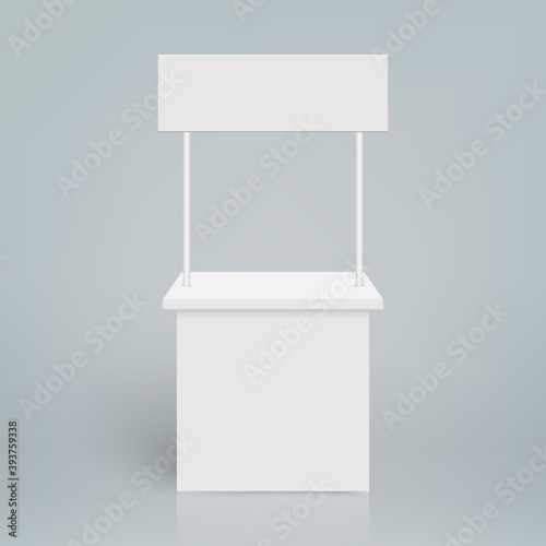 blank trade show booth. Round promo stand