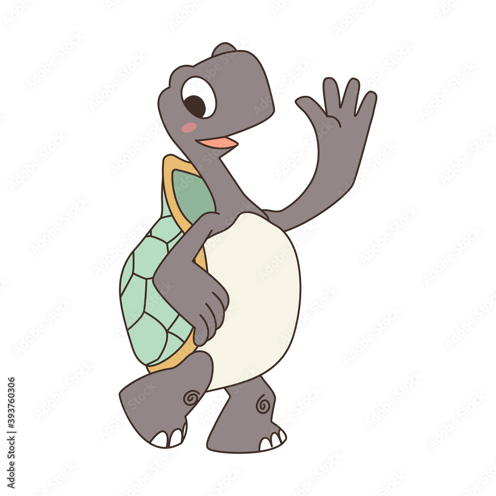 Vector of cute cartoon turtle.