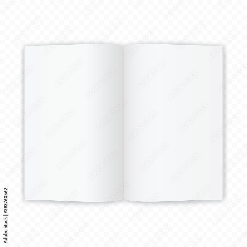 Open magazine or book white blank pages. Template for brochure design Open magazine or book white blank pages. Template for brochure design