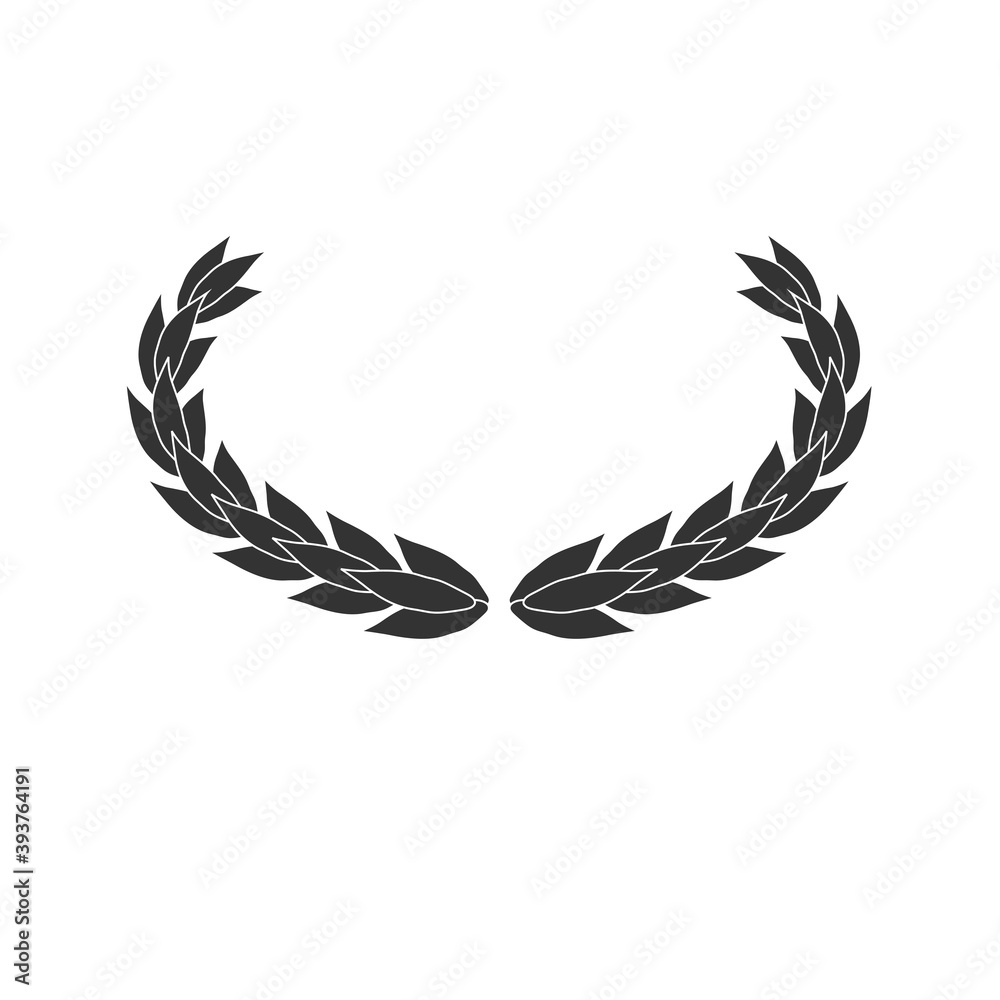 Oval laurel wreath vector icon isolated Oval laurel wreath vector icon isolated