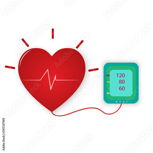 Digital device Medical equipment for measuring pressure, Diagnose hypertension, heart, vector illustrations concept healtycare