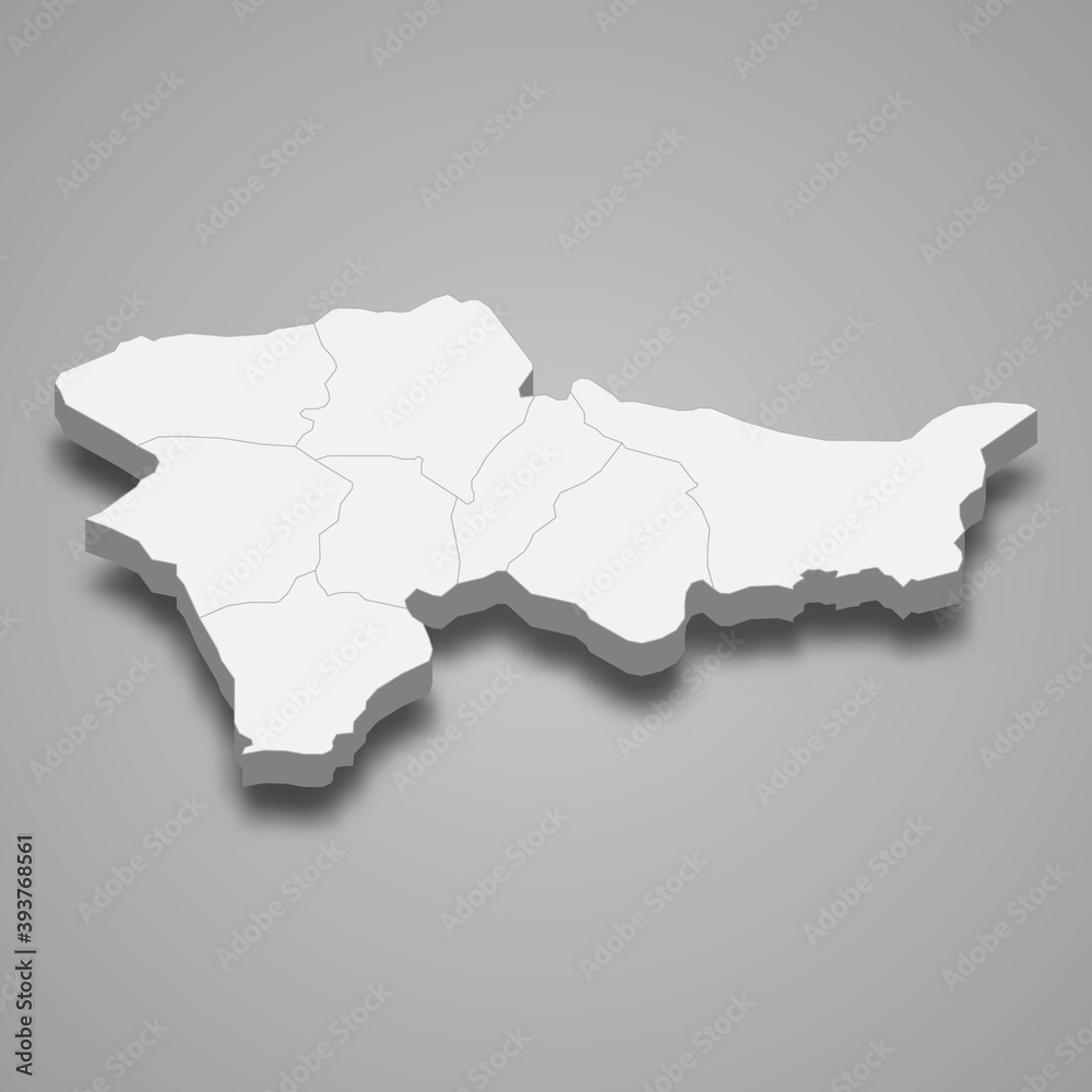 Fototapeta premium 3d isometric map of Agri is a province of Turkey