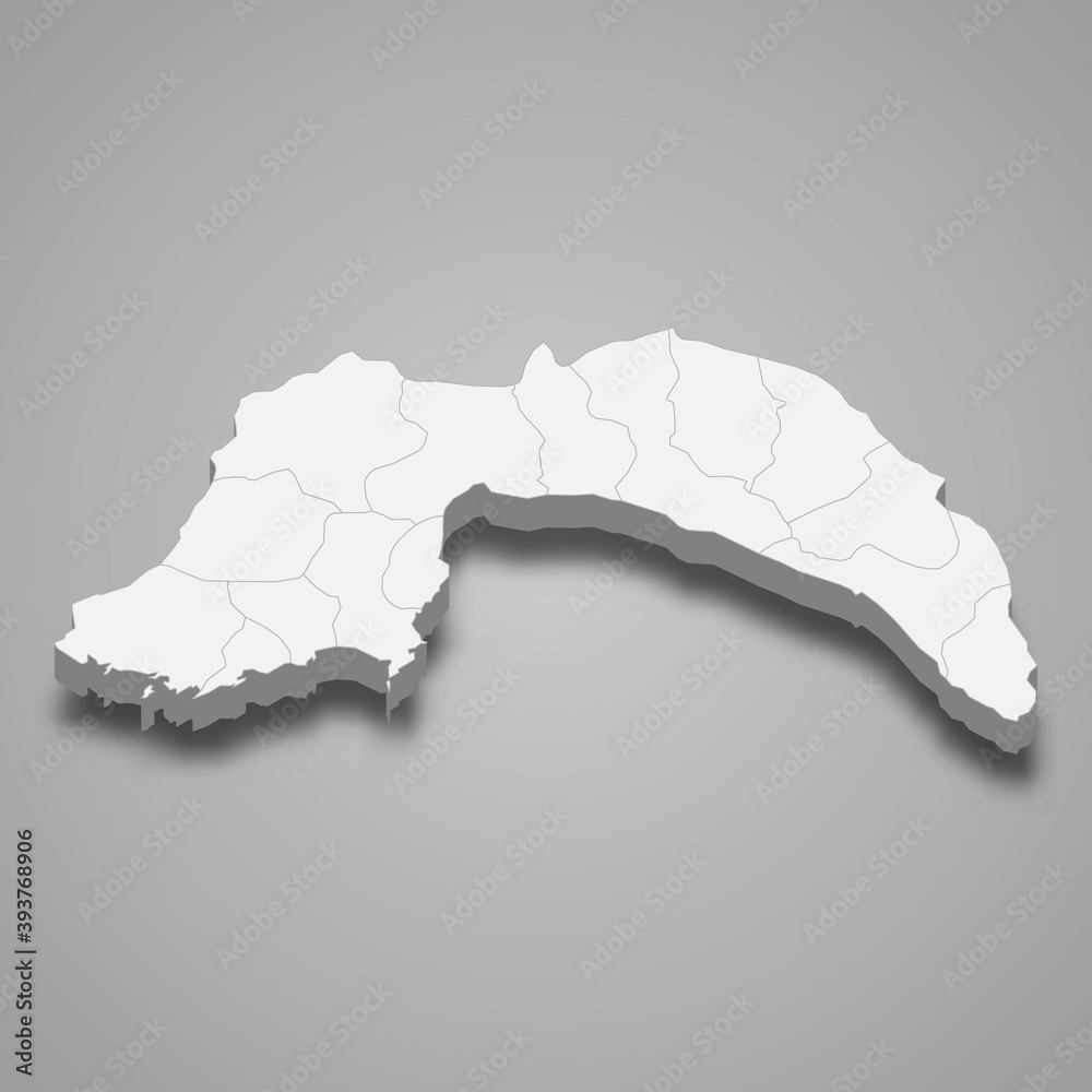 Fototapeta premium 3d isometric map of Antalya is a province of Turkey