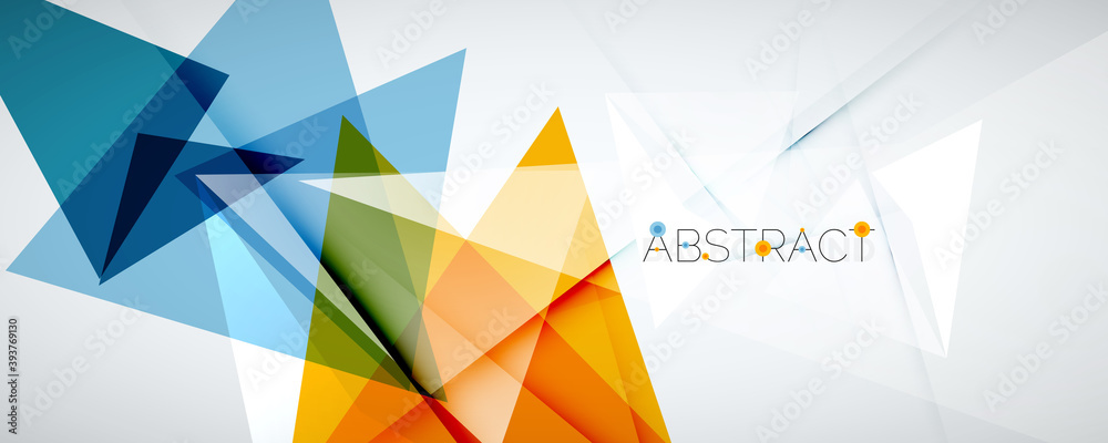 Geometric abstract background. Color triangle shapes. Vector illustration for covers, banners, flyers and posters and other designs