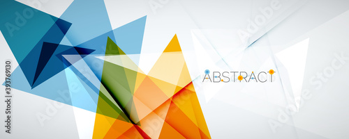 Geometric abstract background. Color triangle shapes. Vector illustration for covers, banners, flyers and posters and other designs