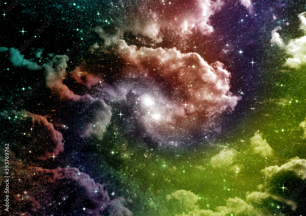 galaxy in a free space. 3D rendering