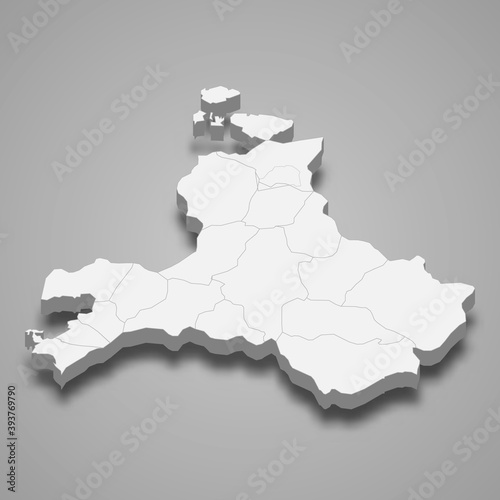 3d isometric map of Balikesir is a province of Turkey