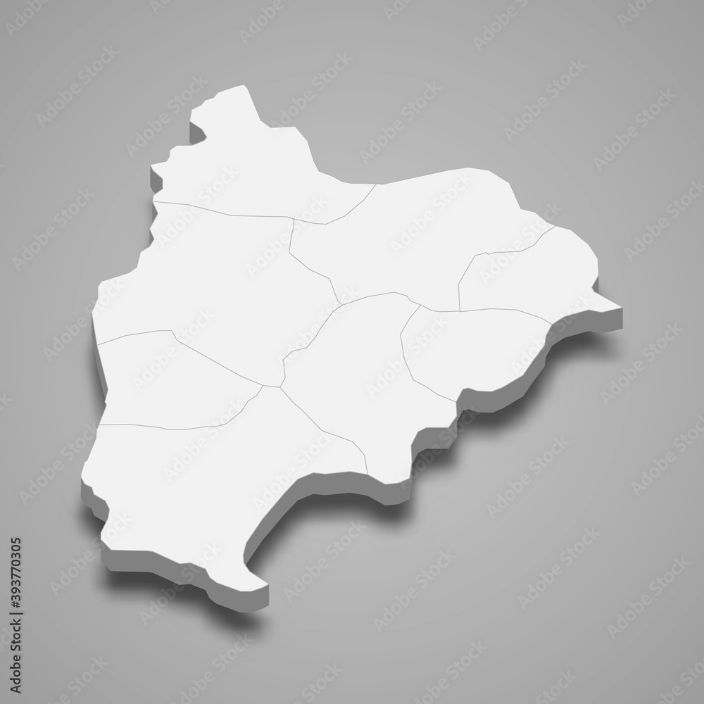 3d isometric map of Bilecik is a province of Turkey