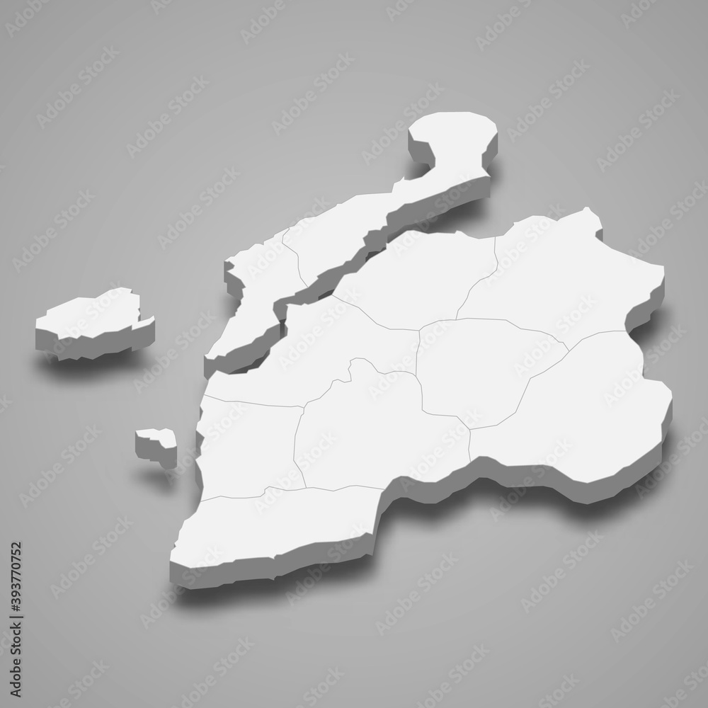 Fototapeta premium 3d isometric map of Canakkale is a province of Turkey