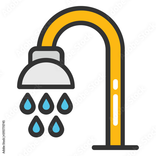 
Bath Shower Vector Icon
