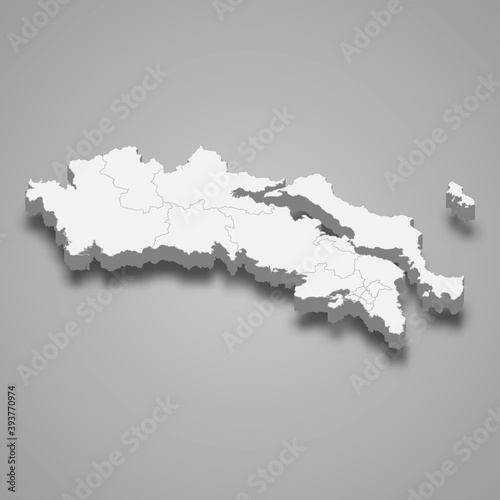 3d isometric map of Central Greece is a region of Greece