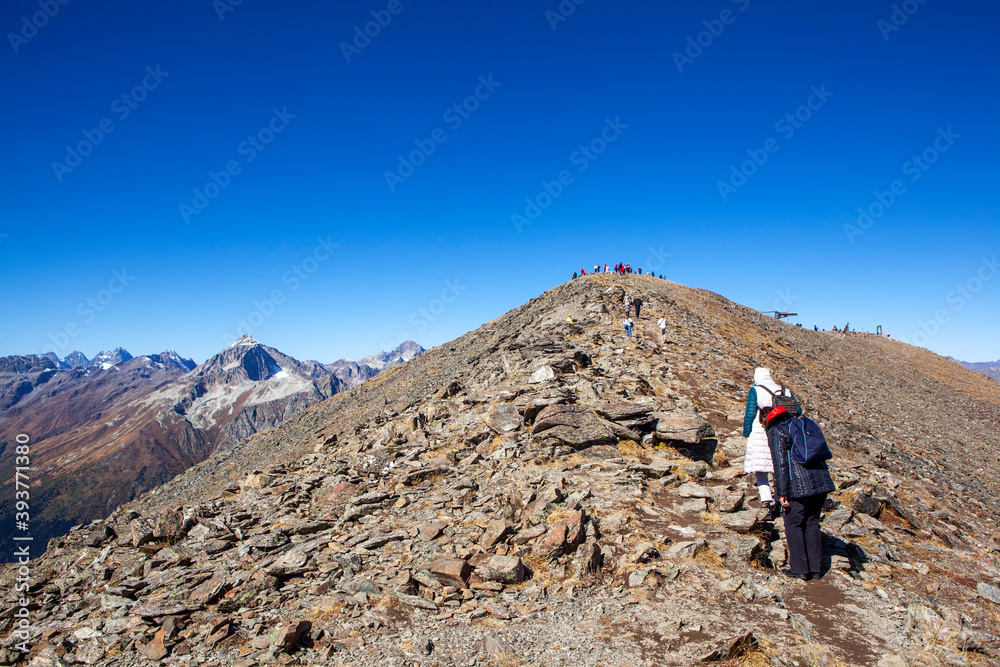 The top of Mount Mussa-Achitara. Dombay. Karachay-Cherkessia. Russia