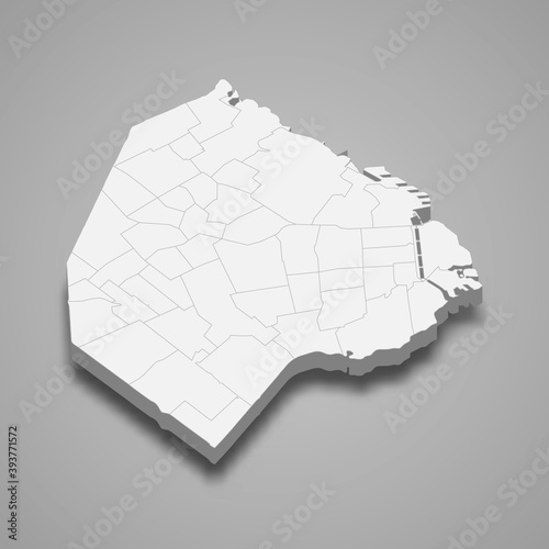 3d isometric map of Ciudad de Buenos Aires is a province of Argentina