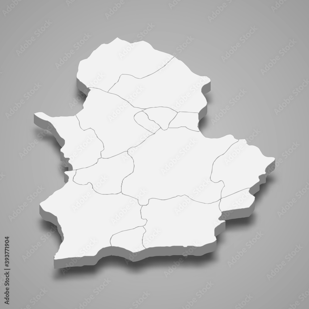 3d isometric map of Corum is a province of Turkey
