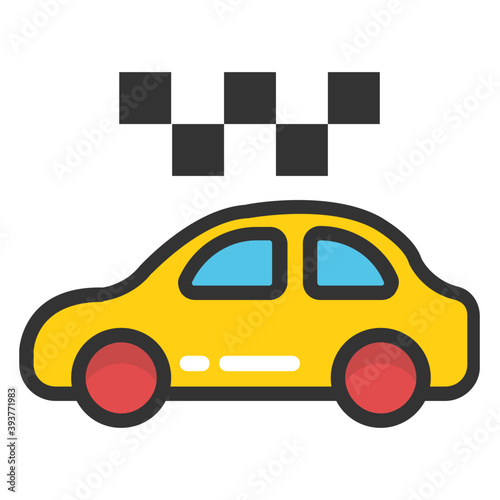 
Taxi Cab Hire Vector Icon
