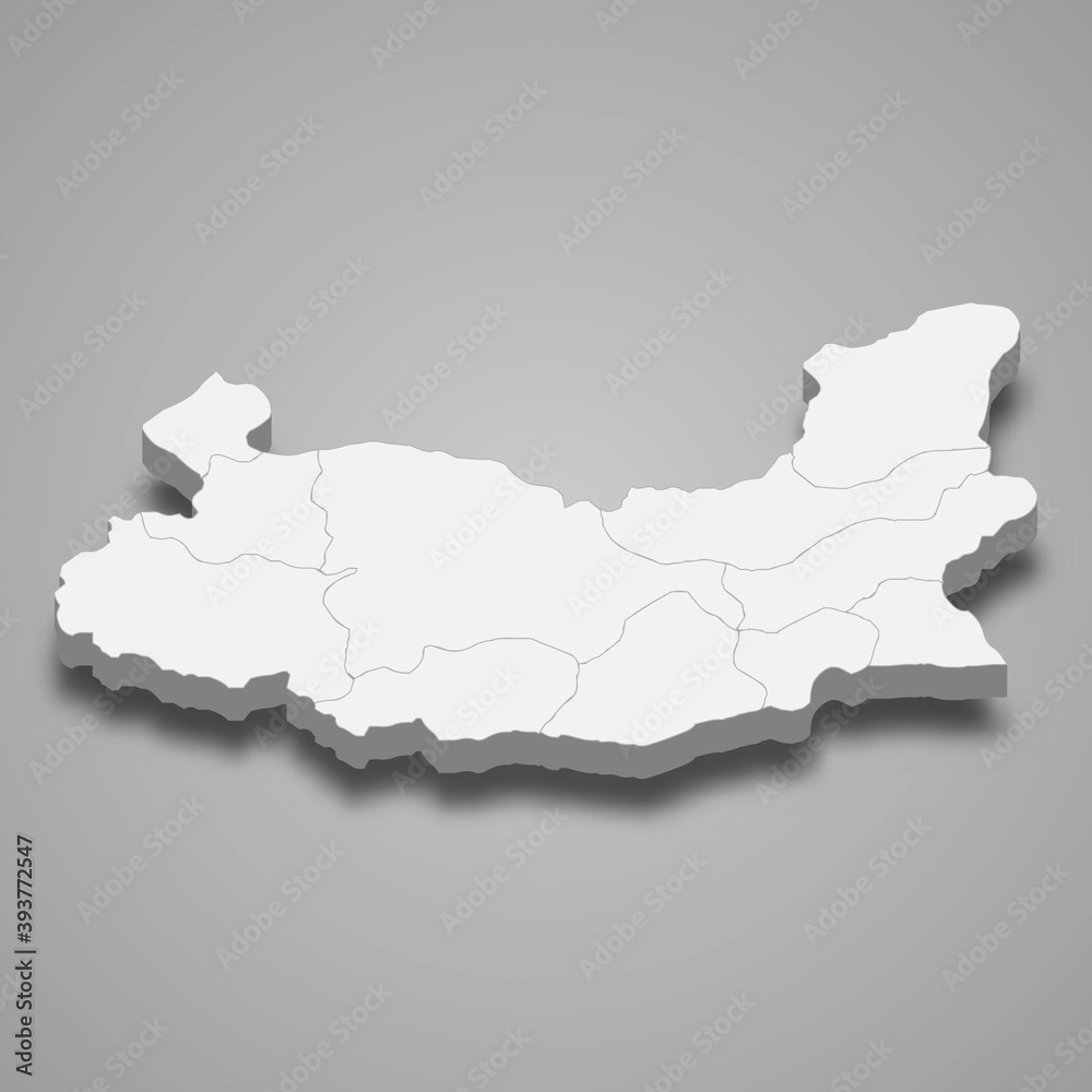 Fototapeta premium 3d isometric map of Elazig is a province of Turkey