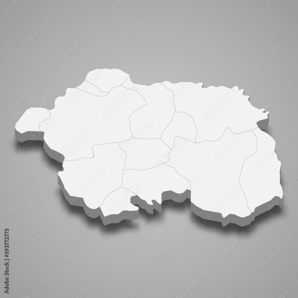 3d isometric map of Eskisehir is a province of Turkey