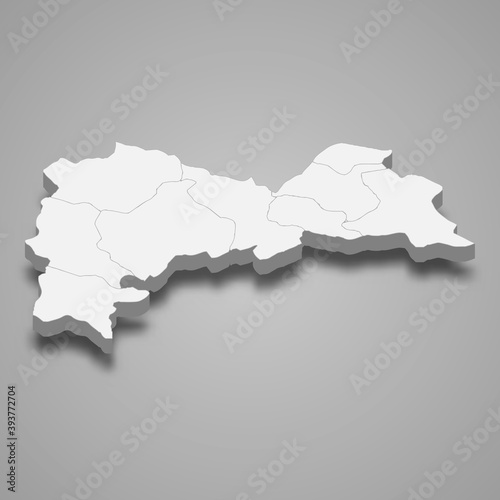 3d isometric map of Erzincan is a province of Turkey