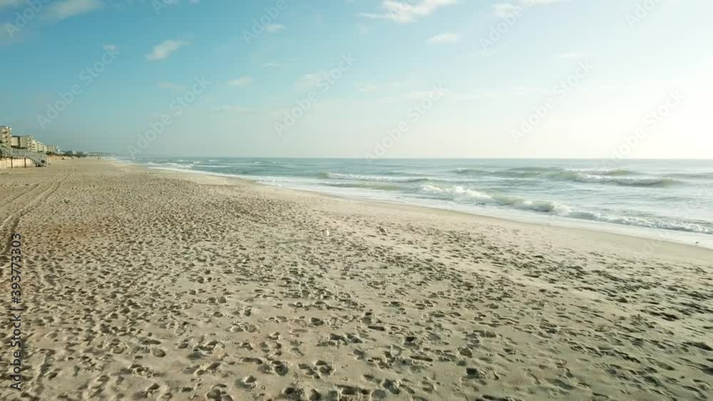 Atlantic ocean and beach in the morning sunlight Atlantic ocean and beach in the morning sunlight