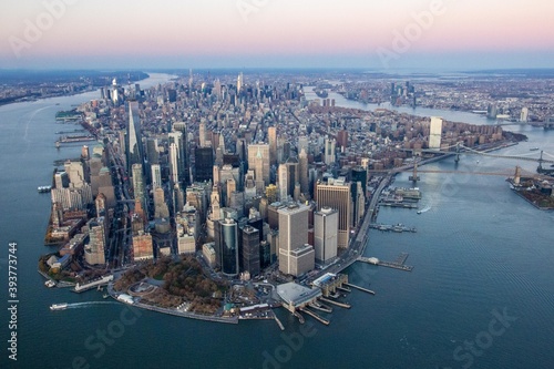 Aerial view of lower Manhattan from helicopter   © Kadeem