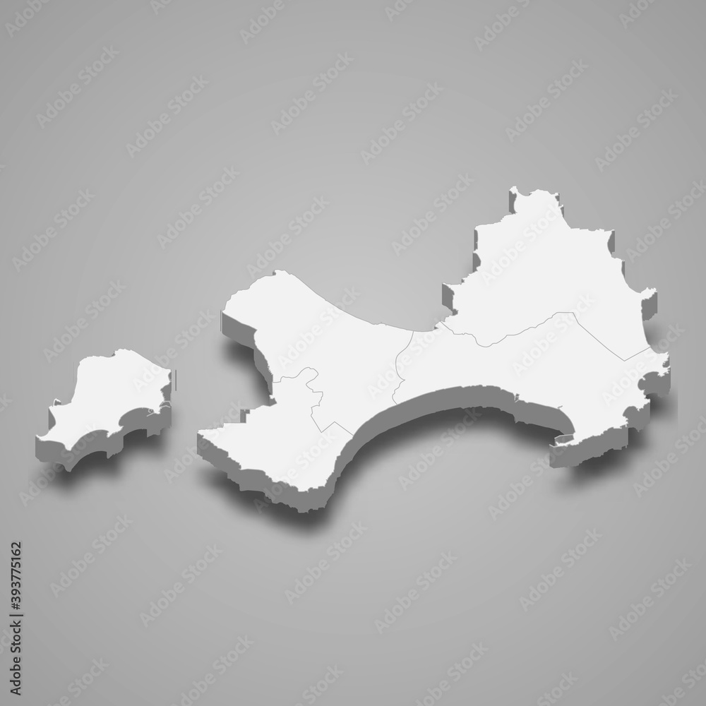 3d isometric map of Kinmen County is a region of Taiwan 3d isometric map of Kinmen County is a region of Taiwan