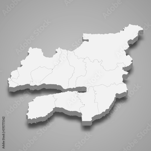 3d isometric map of Kocaeli is a province of Turkey